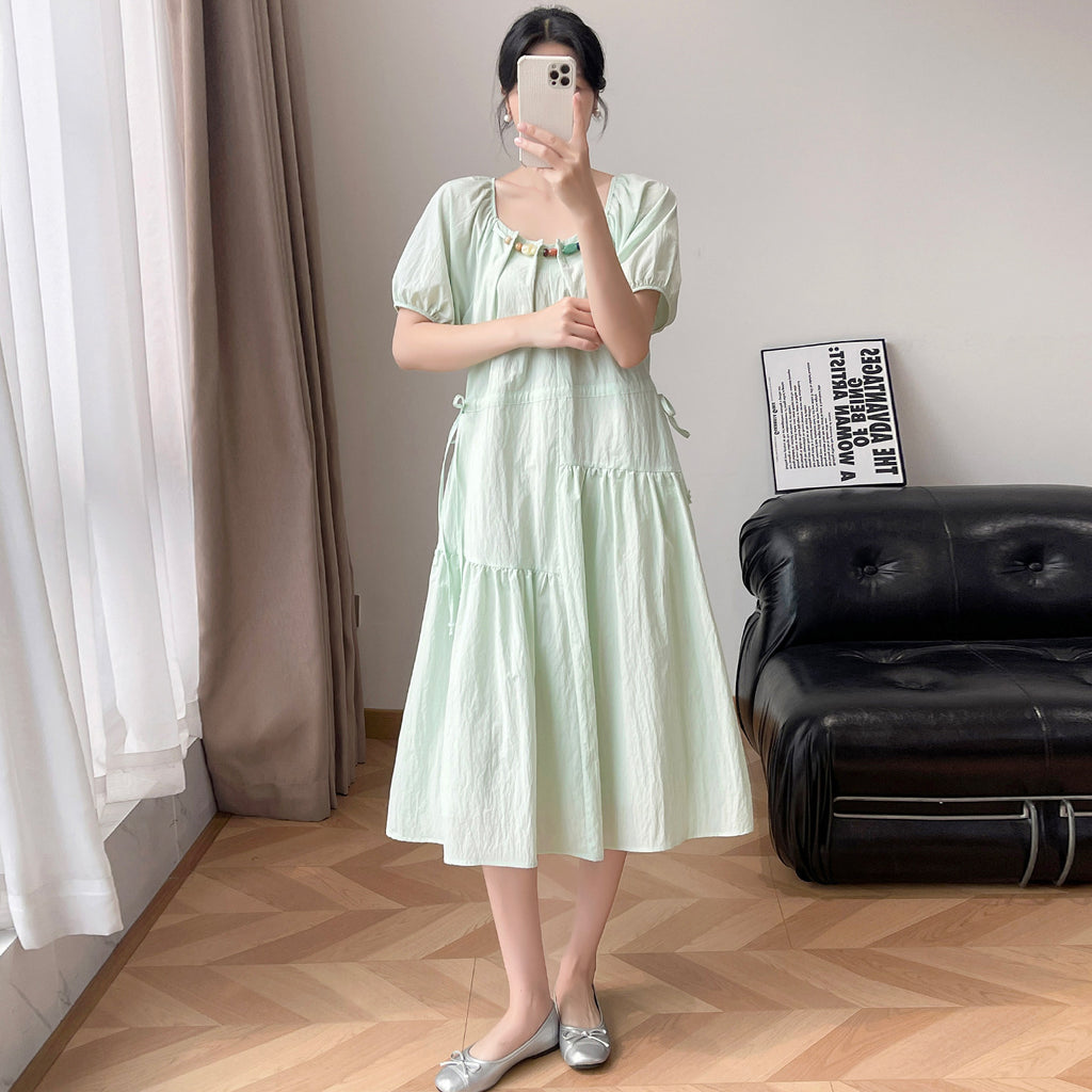 French Sweet Puff Sleeve Dress Women