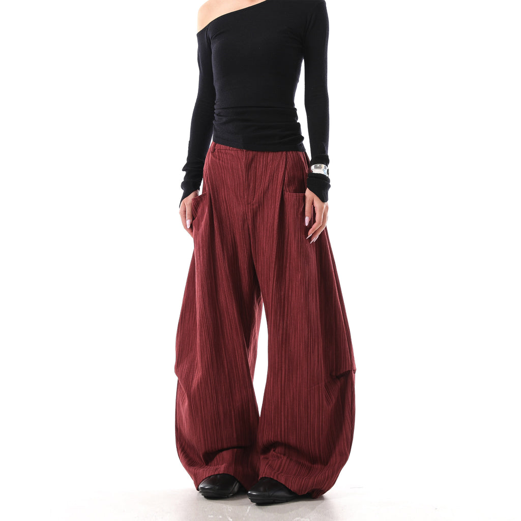 Autumn Front-pocket Tree-pattern Vintage Relaxed-fit Bootcut Pants