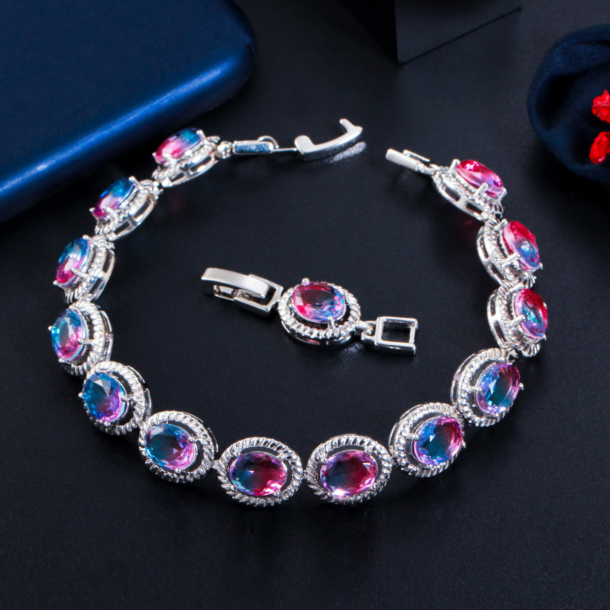 Colorful Gradient Crystal Glass Bracelet