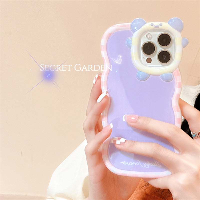 Contrast Color Check Little Monster Lens For Iphone13Promax Phone Case
