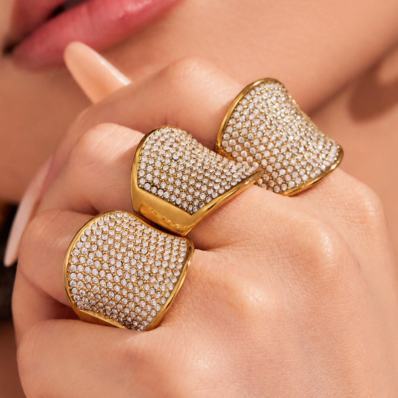 Side-opening Stainless Steel 18k Gold-plated European And American-style Ring For Women