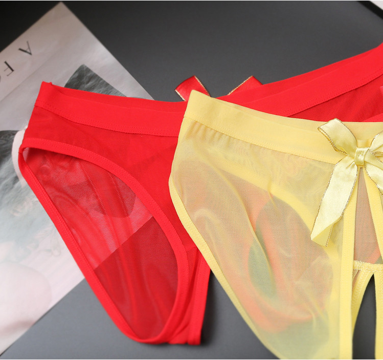 Sexy Transparent Ladies Low-rise Seamless Mesh Briefs