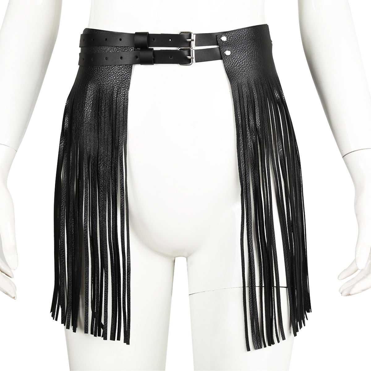 Women's Fashion Simple Tassel Harness Skirt Belt Set
