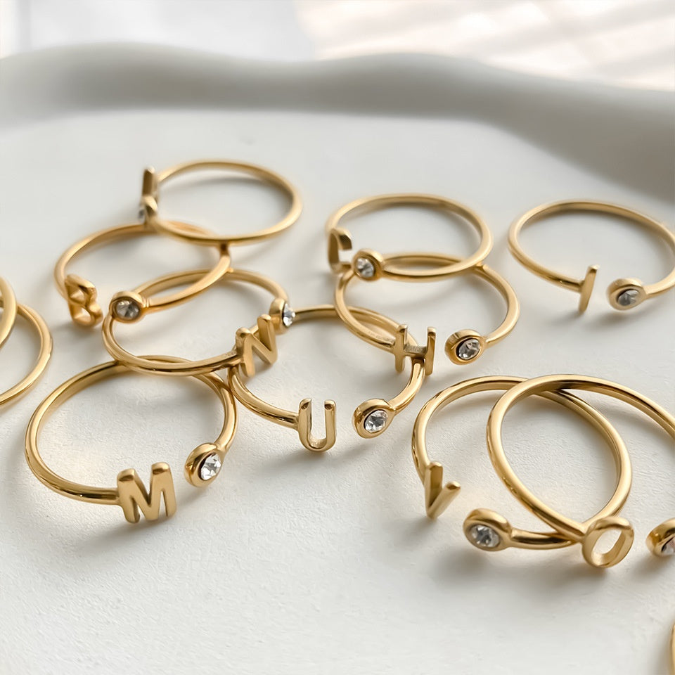 Stainless Steel Ring For Women 26-letter Ring
