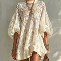 Womens Fashionable Casual Loose-fitting Lace Blouse