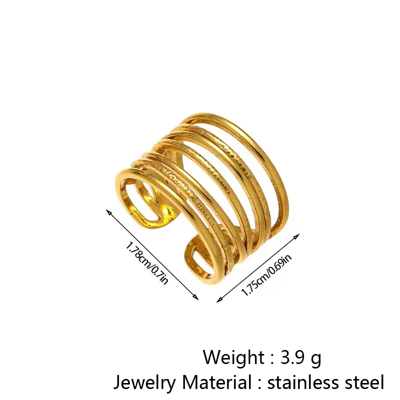 Stainless Steel Simple Style Open Ring For Men And Women