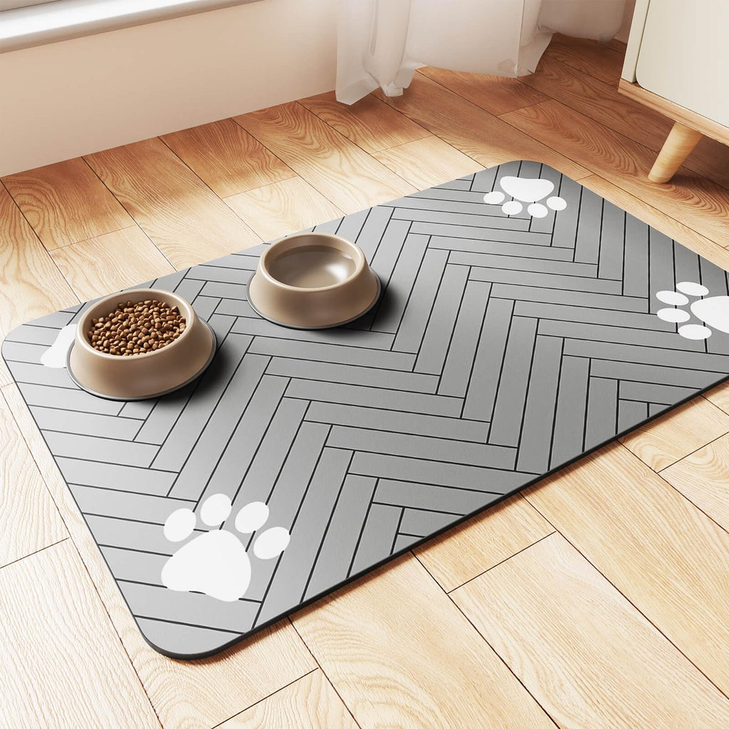 Pet Feeding Mat-Absorbent Pet Placemat For Food And Water Bowl, With Waterproof Rubber Backing, Quick Dry Water Dispenser Mat For Dog And Cat