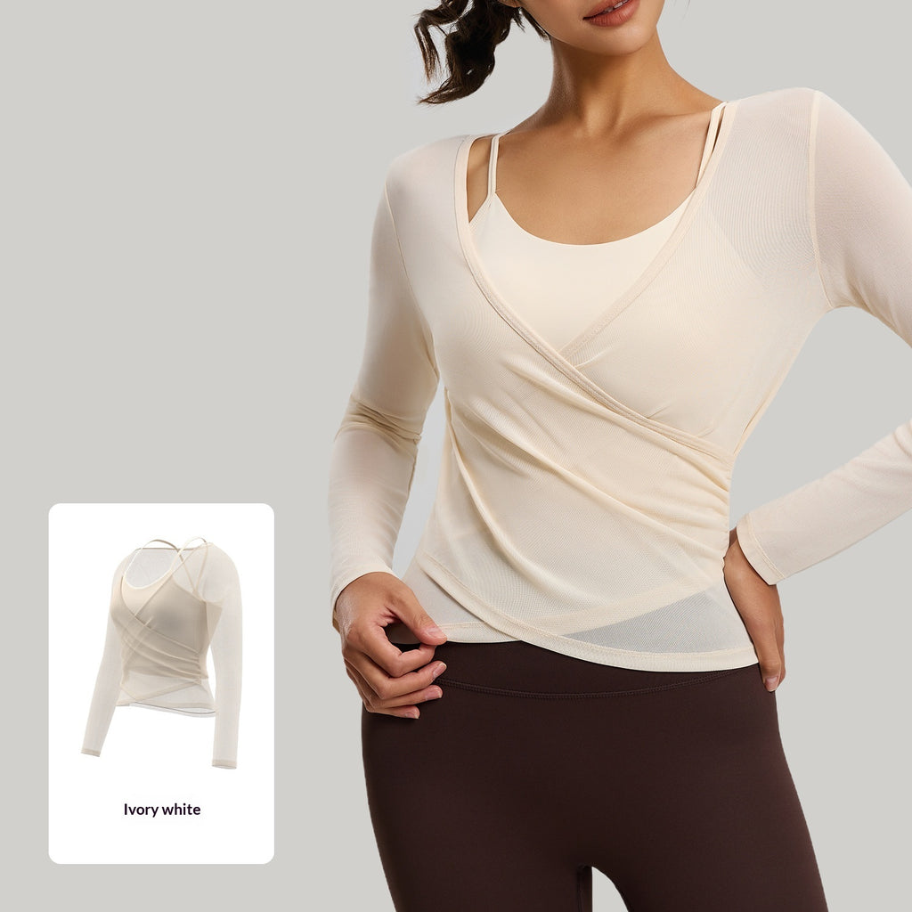 Womens Mesh Long-Sleeve Camisole Top