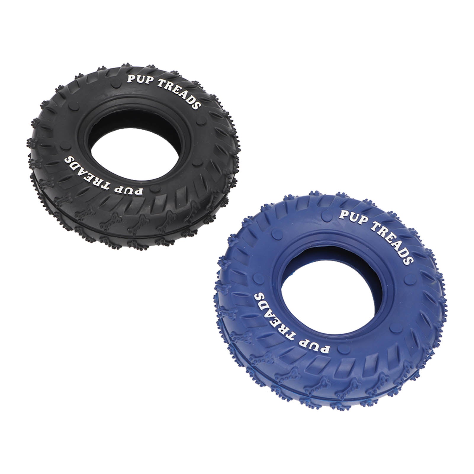 2Pcs Blue Black Rubber Tire Dog Chew Toy Safe Tire Shape Rubber Pet Chew Toy For Medium Large Dogs