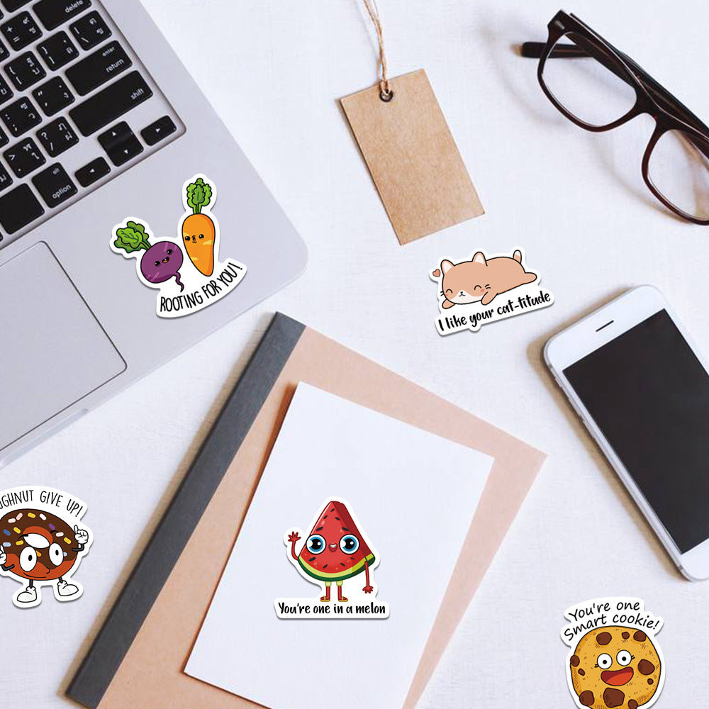 50 Pieces Children's Cute DIY Luggage Refrigerator PVC Waterproof Stickers