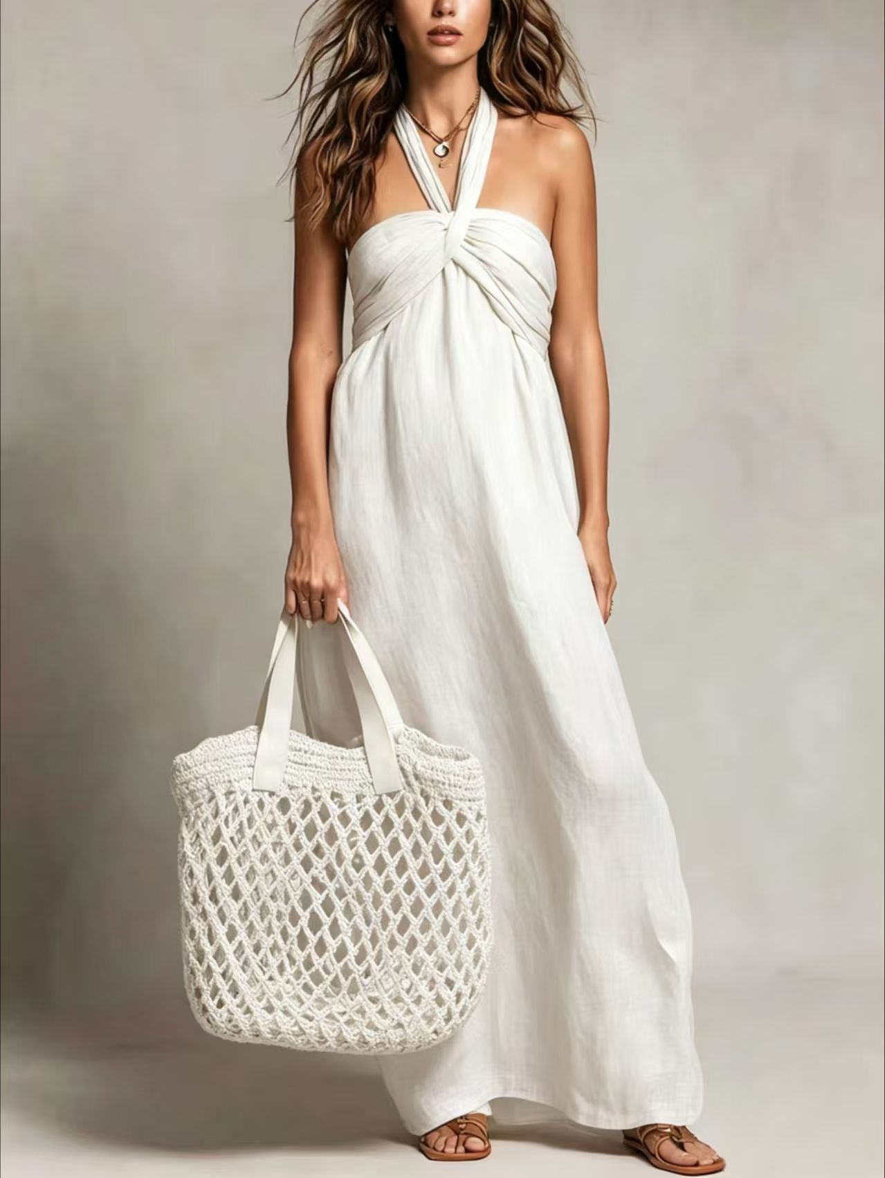 Womens Relaxed-fit Beach Vacation Dress