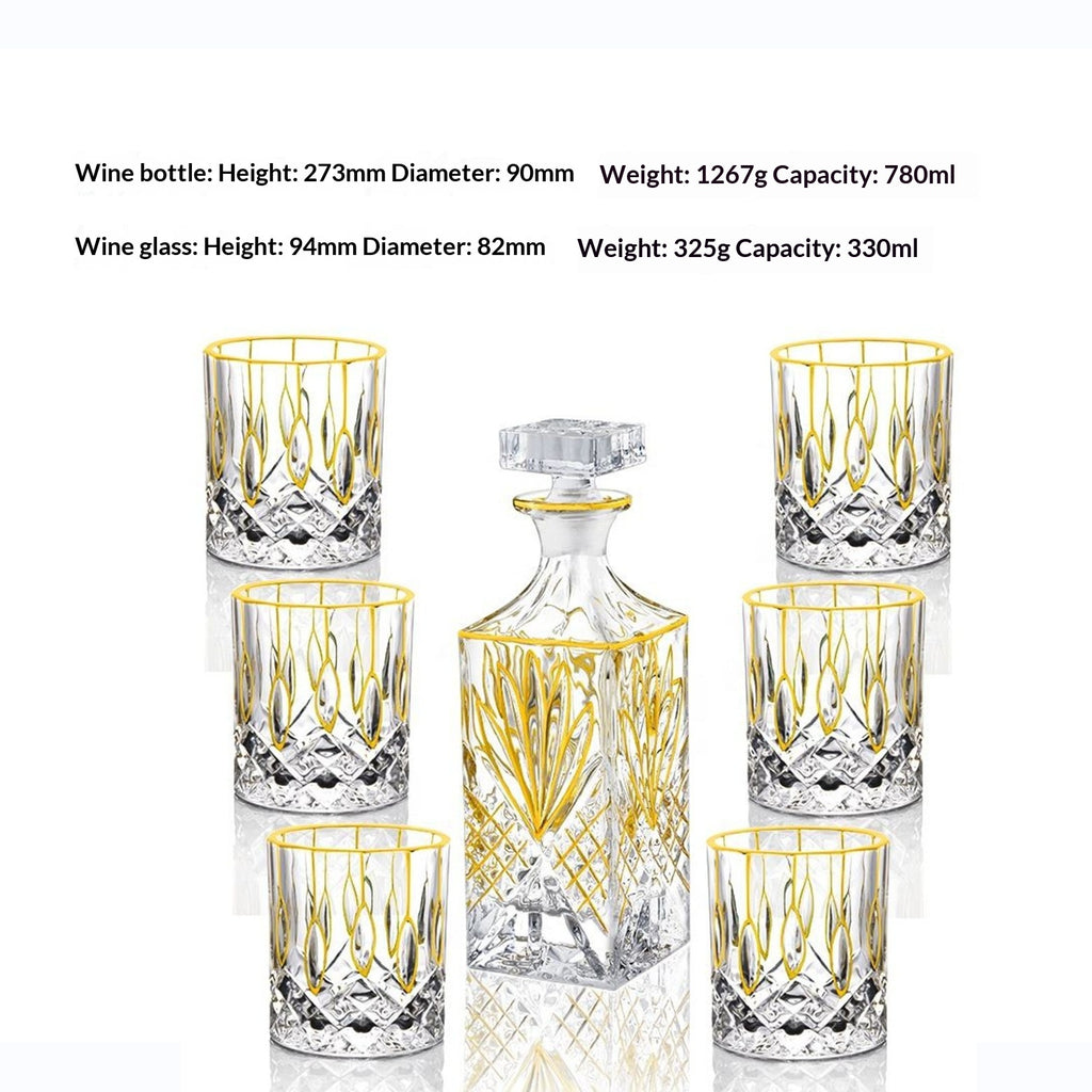 No 16 Seven-piece Gold-trimmed Liquor Set For Whiskey For Home Use