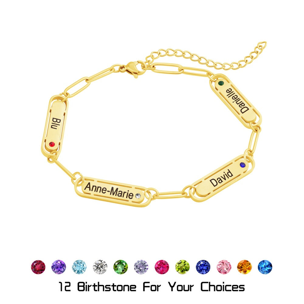Cross-border Stainless Steel Oval Diamond Inlaid Engraved Bracelet