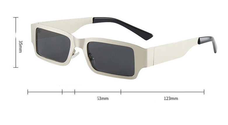 Men's And Women's Fashion Retro Punk Rectangular Sunglasses