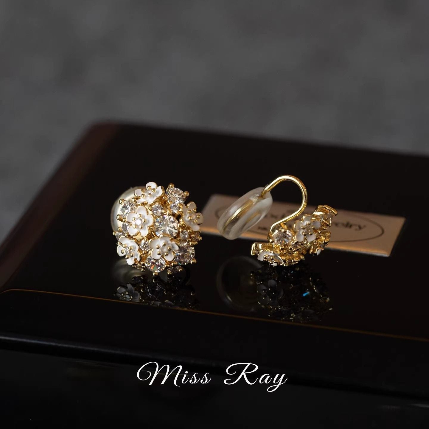 2026 New French Pastoral Fairy Zircon Floral Stud Earrings, Spring Forest Style Light Luxury Sweet Elegant Ear Jewelry For Women