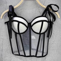 Womens Sexy Strapless Bandeau With Waist-cinching Straps