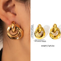 Tarnish Resistant Gold Stainless Steel Earrings Niche High Luxury Ladies Ear Jewelry
