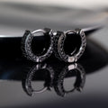 Full Rhinestone Hoop Earrings, 2026 Hot High-End European & American Hip Hop Classic Huggie Earrings, Personalized Circle Light Luxury Stud Jewelry For Men