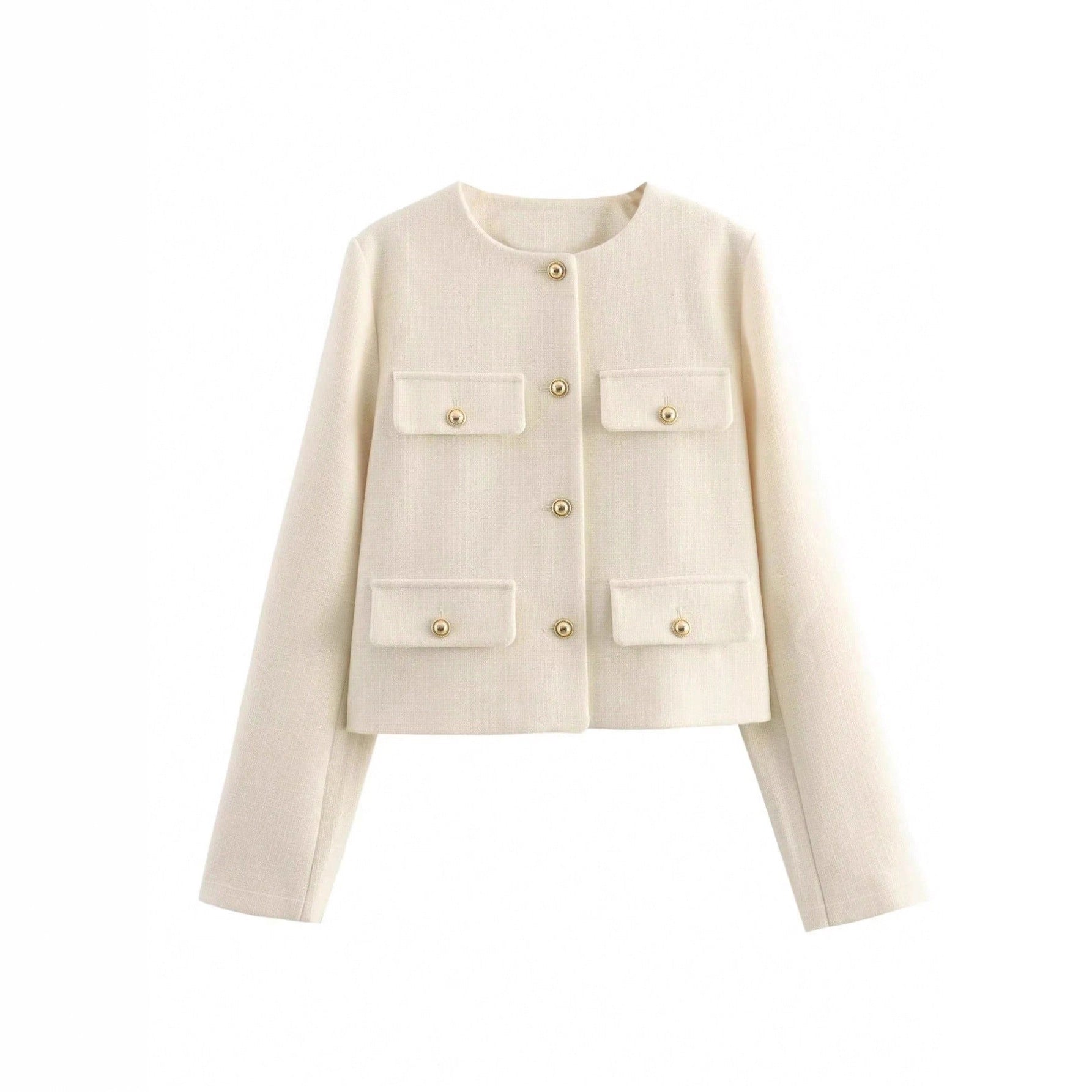 New Round Neck Autumn Fashion Short Round Neck Wool Coat