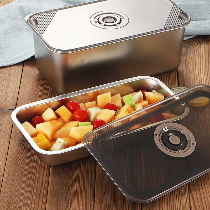 304 Stainless Steel Square Crisper Refrigerated Large Capacity