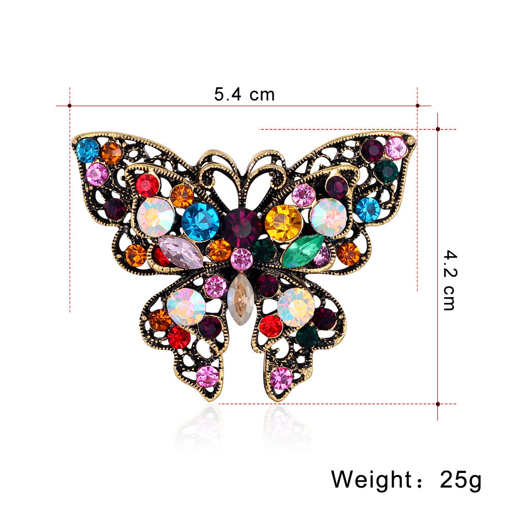 Fashion Butterfly Color Rhinestone Brooch