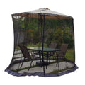 Patio Umbrella Netting 230CM Height Polyester Mesh Parasol Protective Screen Fit 250-300CM Umbrellas