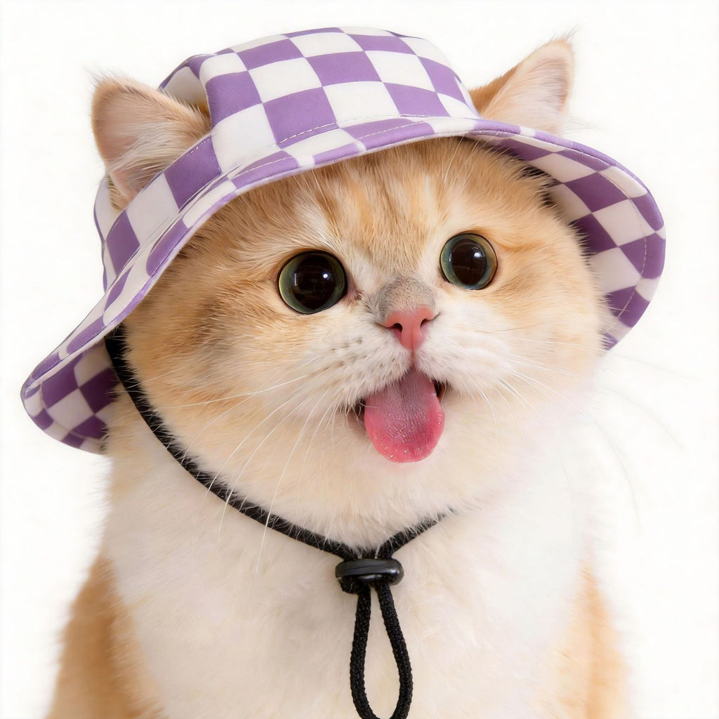 Dog Bucket Hat With Ear Holes Adjustment Summer Beach Visor Sunscreen Cap Suitable For Dog And Cat