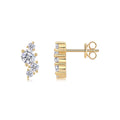 S925 Sterling Silver Asymmetrical Cluster Stud Earrings, D-VVS1 Moissanite, Platinum Plated 2.3g Women's Jewelry Gift Box