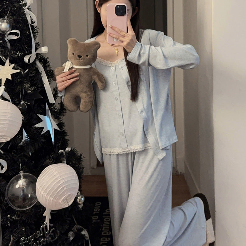Autumn LongsleeveLong Pants Polkadot Loungewear Set