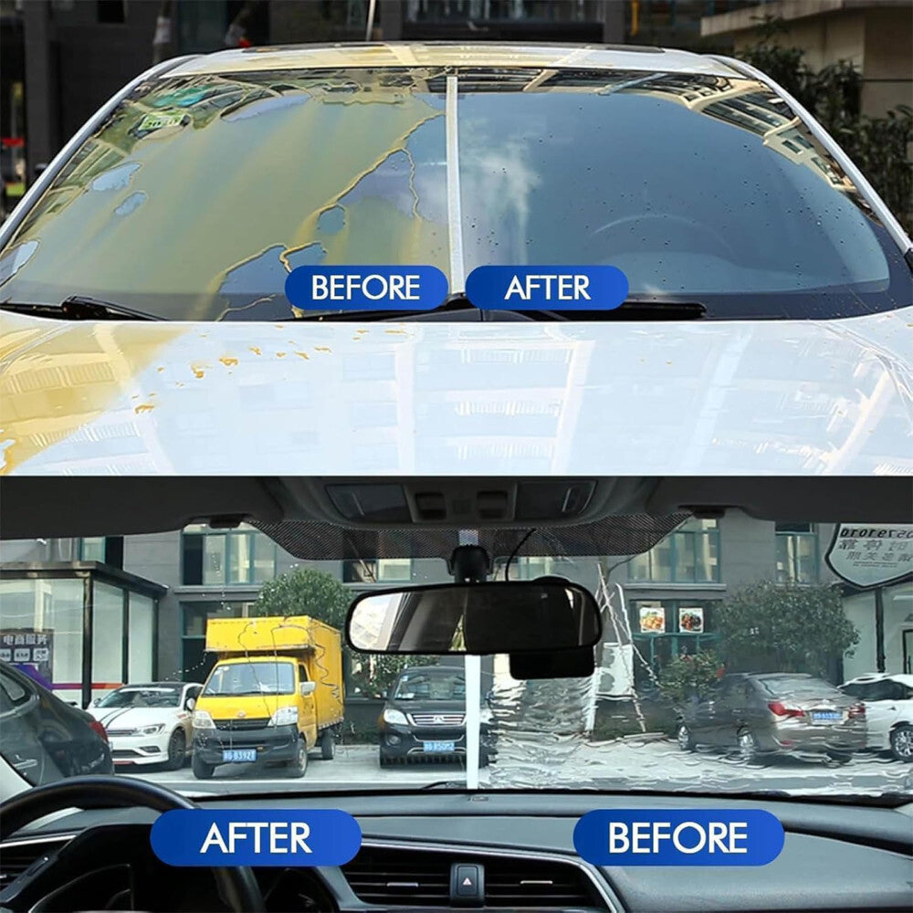 3Pcs Glass Cleaning Wipe Brsuh, Cleaning Brush, Car Windshield Oil Film Cleaner