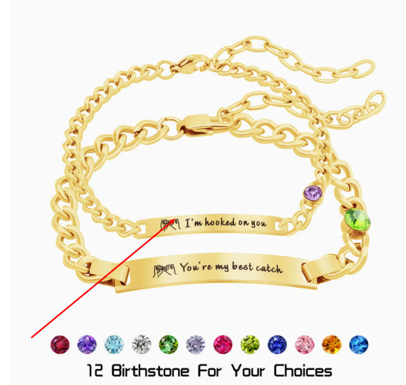 European And American Personalized Engraved Stainless Steel Bracelet With Birthstone For Couples