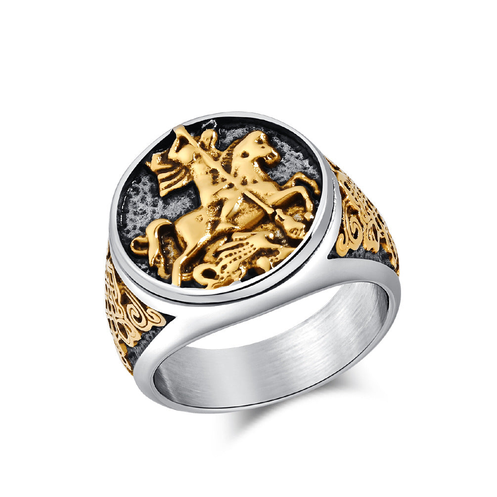 Fashionable Knotted Personality Vintage Templar Titanium Steel Ring
