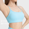Summer Outdoor Wear Crisscross Back-enhancing Sports Bare-feel Bra With Thin Straps