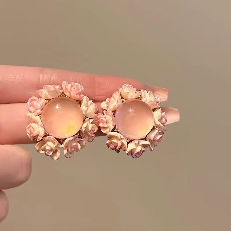 2026 New Floral Earrings Perfect For Spring, Light Luxury High-End Unique Design Stud Earrings For Women