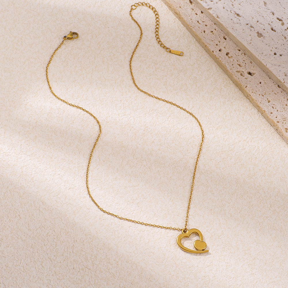 Stainless Steel Heart-shaped Pendant Necklace