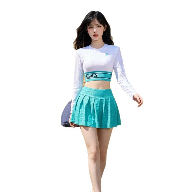 Long-sleeve Figure-flattering Versatile Swimsuit For Girls