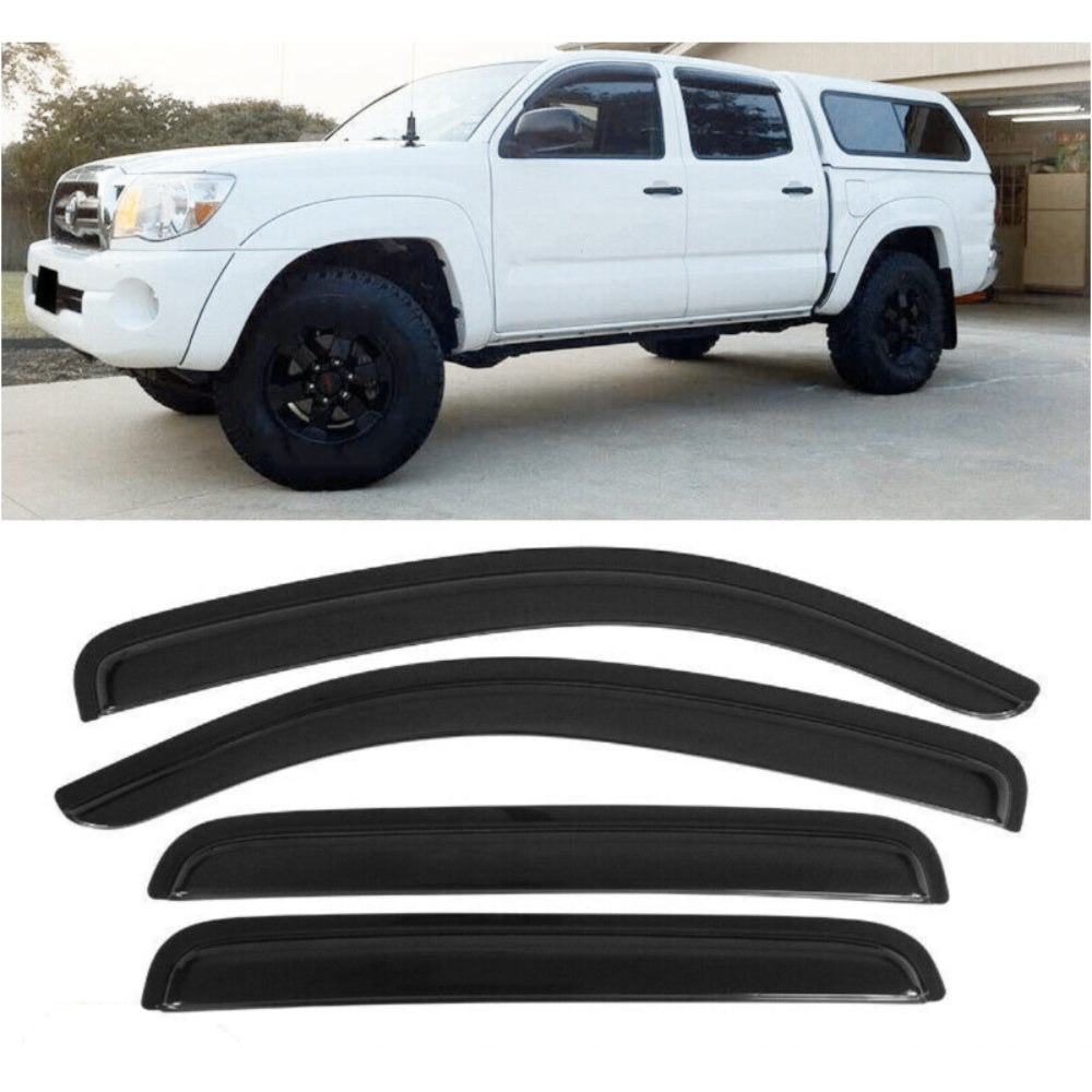 For 2005-15 T Oyota Tacoma Double Cab Window Visor Rain Deflector Guard 4PCS Set
