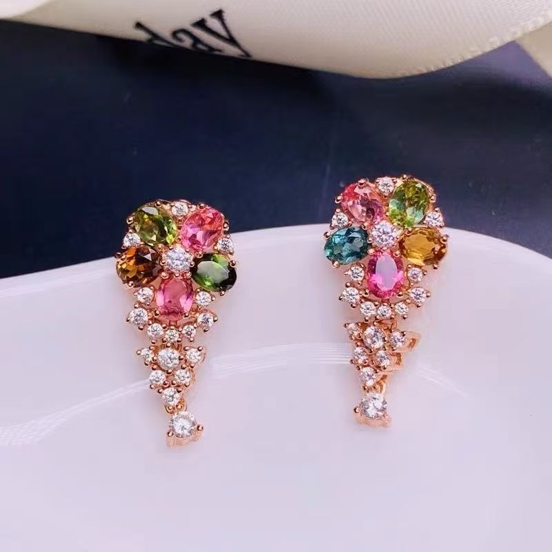 New Minimal Vintage  Style Stud Earrings, Inlaid Crystal Niche Trendy Versatile Elegant Personality Earrings For Women
