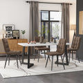Dining Set, Set, 117x68cm Dining Table With 4 Chairs, Rectangular Dining Table, Modern Kitchen Table Set, Dining Chair Brown Velvet Kitchen Chair, Black Table Legs