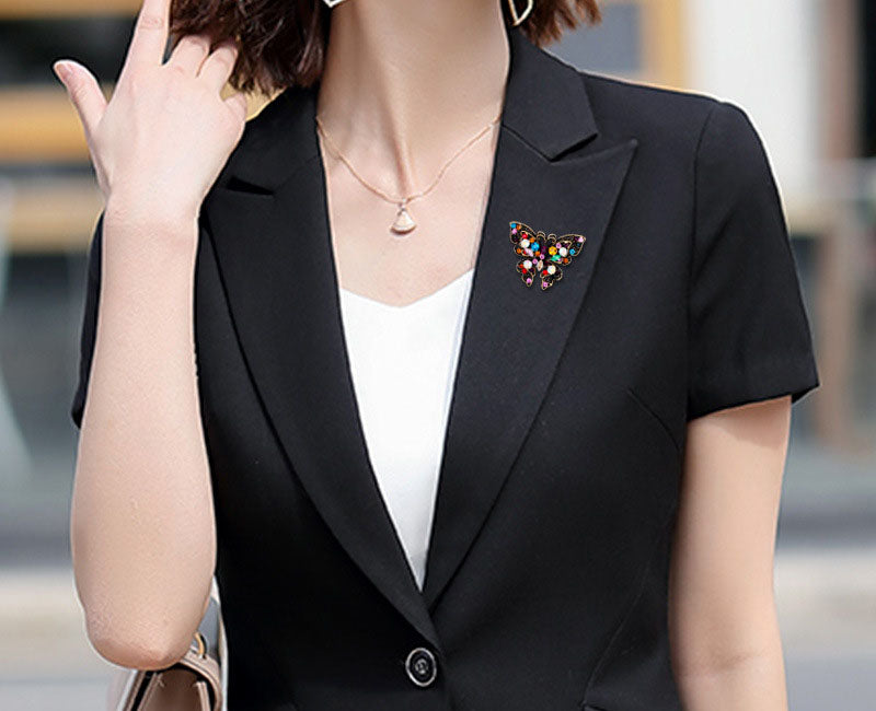 Fashion Butterfly Color Rhinestone Brooch