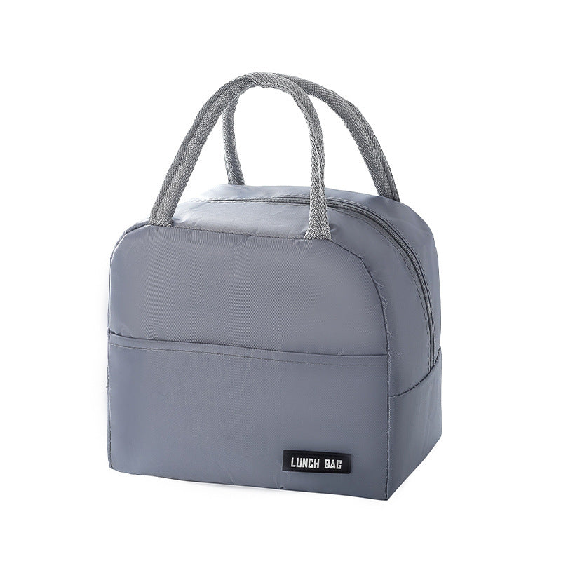 Solid Color Thickened Insulated Lunch Tote Bag, Portable Thermal Cooler Lunch Bag, Reusable Waterproof Food Carrier Bag, Leakproof Lunch Container Bag For Office Workers Students Picnic Travel