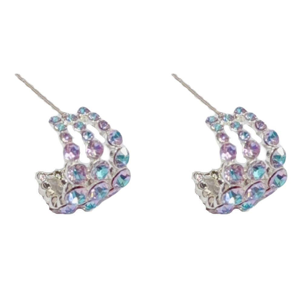 Fashionable And Versatile Colorful Geometric Stud Earrings