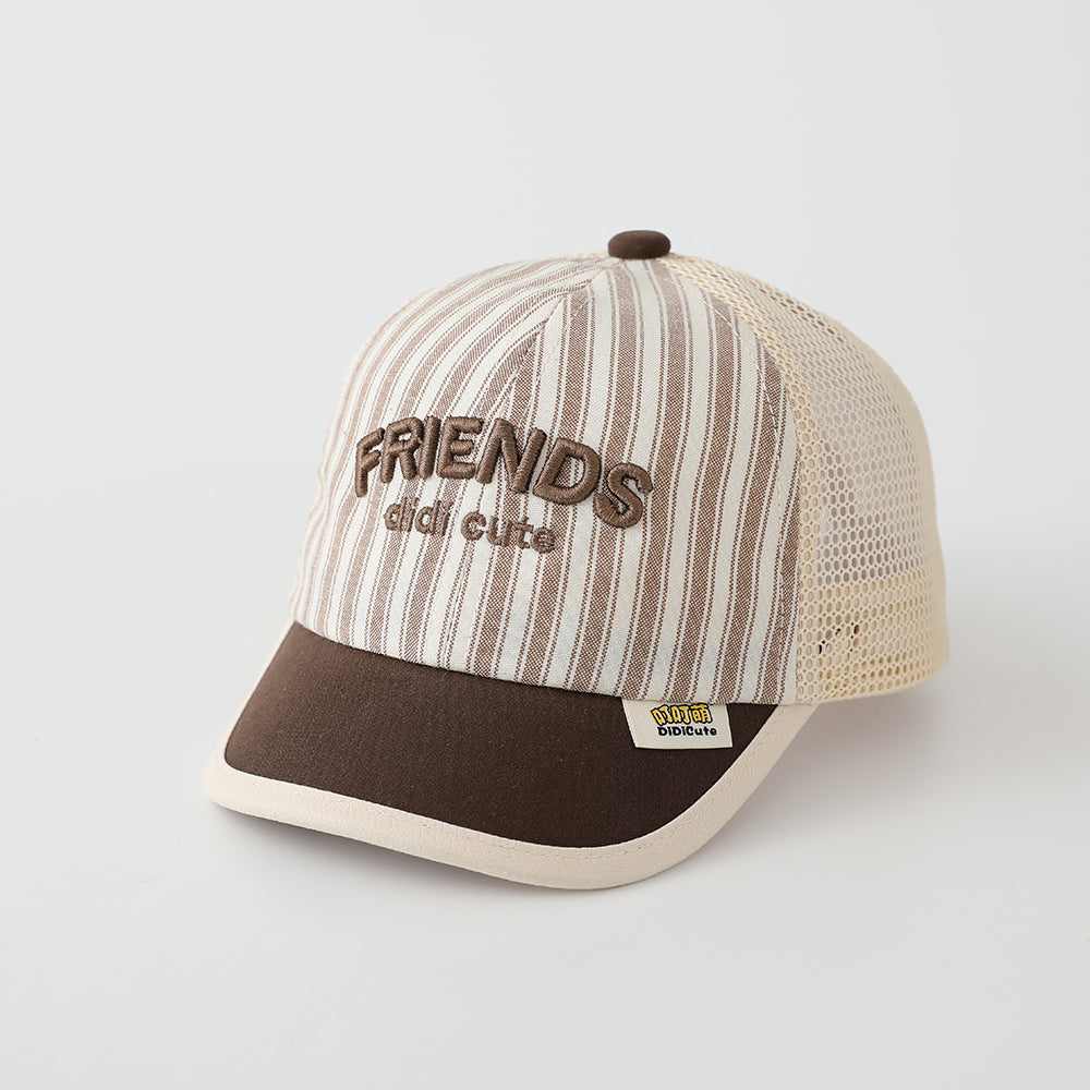 Summer Hat With Velcro Adjustable Brim, Soft Netting Fabric, Breathable, Embroidered Letters, Baseball Cap For Children, Outdoor Sun Protection Hat