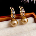High-End Geometric Two-Way Wear Chanel Style Pearl Zircon Drop Earrings, Luxurious Exquisite Elegant Gentle Trendy Women Ear Jewelry