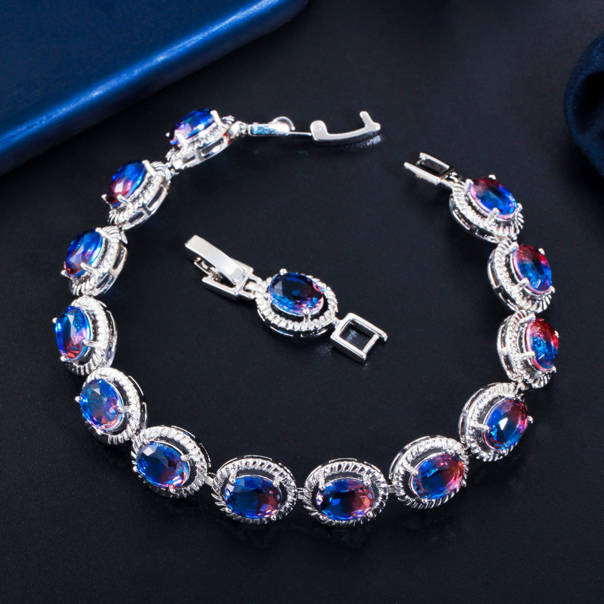 Colorful Gradient Crystal Glass Bracelet