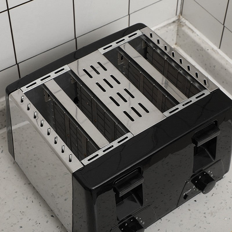 Kitchen Toaster 4 Slice Steel Variable  Defrost Reheat Extra Wide Slot