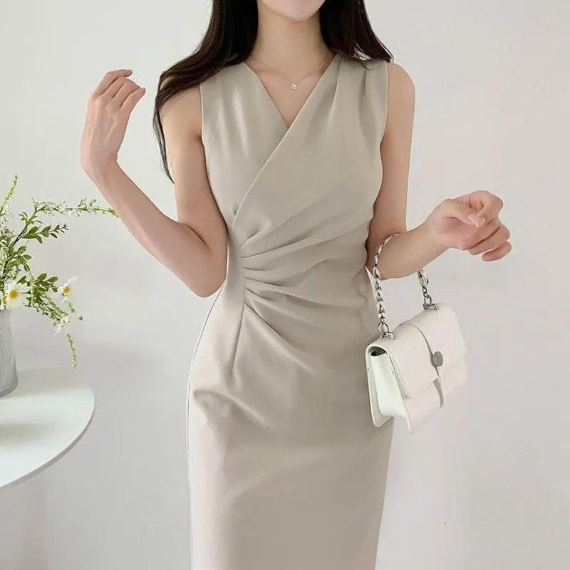 Womens French-style Sheath Vest Dress