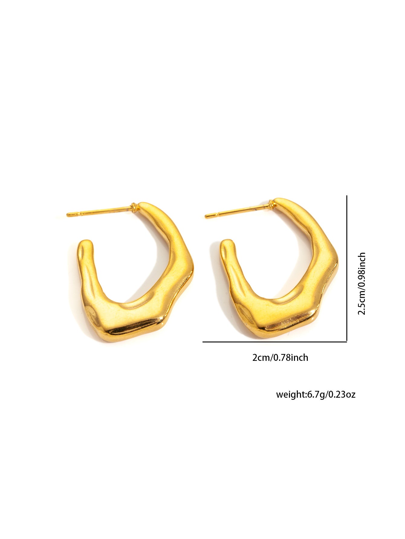 Niche Luxury Gold Titanium Steel Studs Anti-Tarnish Stainless Steel Women Earrings