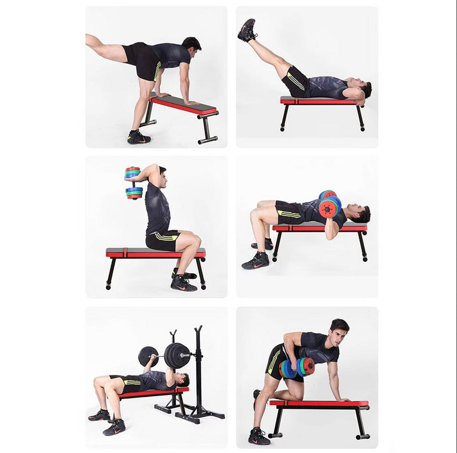 Flat Weight Bench Foldable Strength Training Exercise Home Gym Workout Fitness