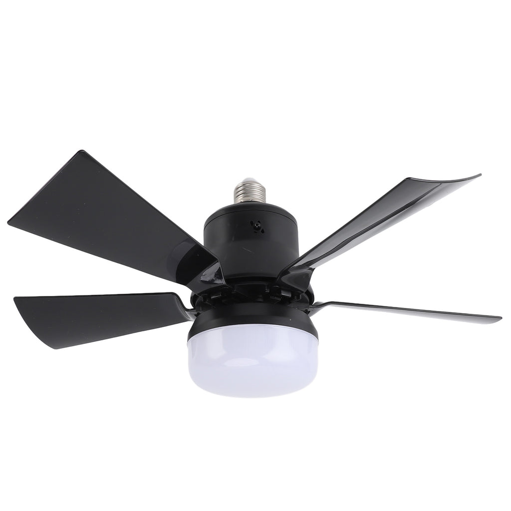 Ceiling Fan Light Dimmable 3 Color Temp 3 Wind Speed 1H 2H 4H Timer E26 Small Fan Lamp With Remote For Bedroom Kitchen 85‑265V Black